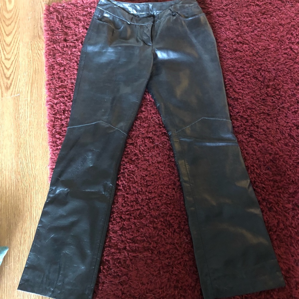 Leather jeans